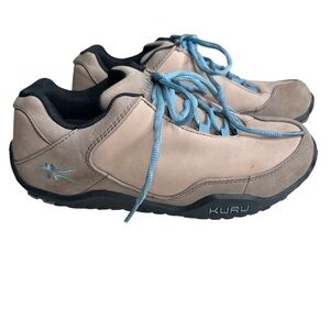 Kuru CHICANE Women's Trail Hiking Tan/Blue Leather Shoes. Size 8.5